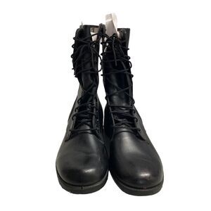 RO SEARCH Men’s Combat Military Boots Black Lace Up Steel Toe 9W